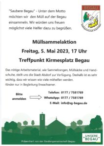 Müllsammelaktion Begau "Saubere Begau" @ Kirmesplatz Begau